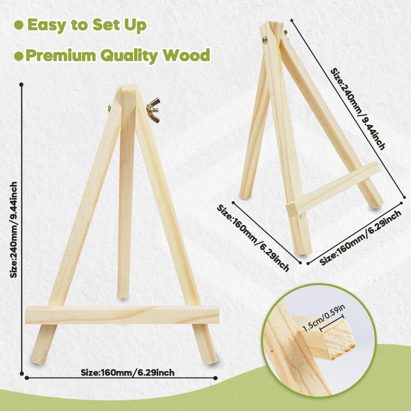 CONDA 6 Pack A-Frame Wood Easels, Tabletop Easels for Painting, Canvases, Display, and Party, Easel Stand for Students, Artists and Beginners, Brown - Image 2